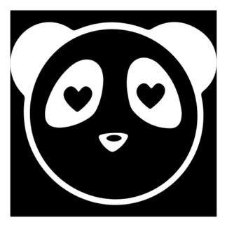 Heart Eyes Panda Decal (White)